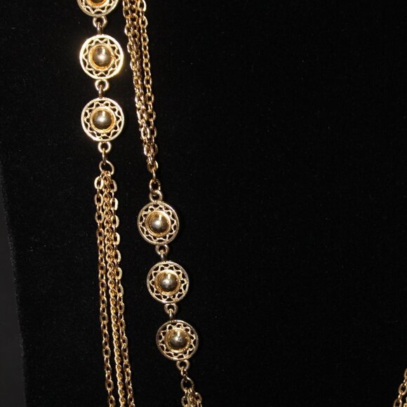 Monet Extra Long Gold Tone Chain Necklace - Picture 3 of 9